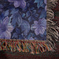 Blue And Purple Floral Pattern 014 - 50" x 60" Heirloom Woven Blanket
