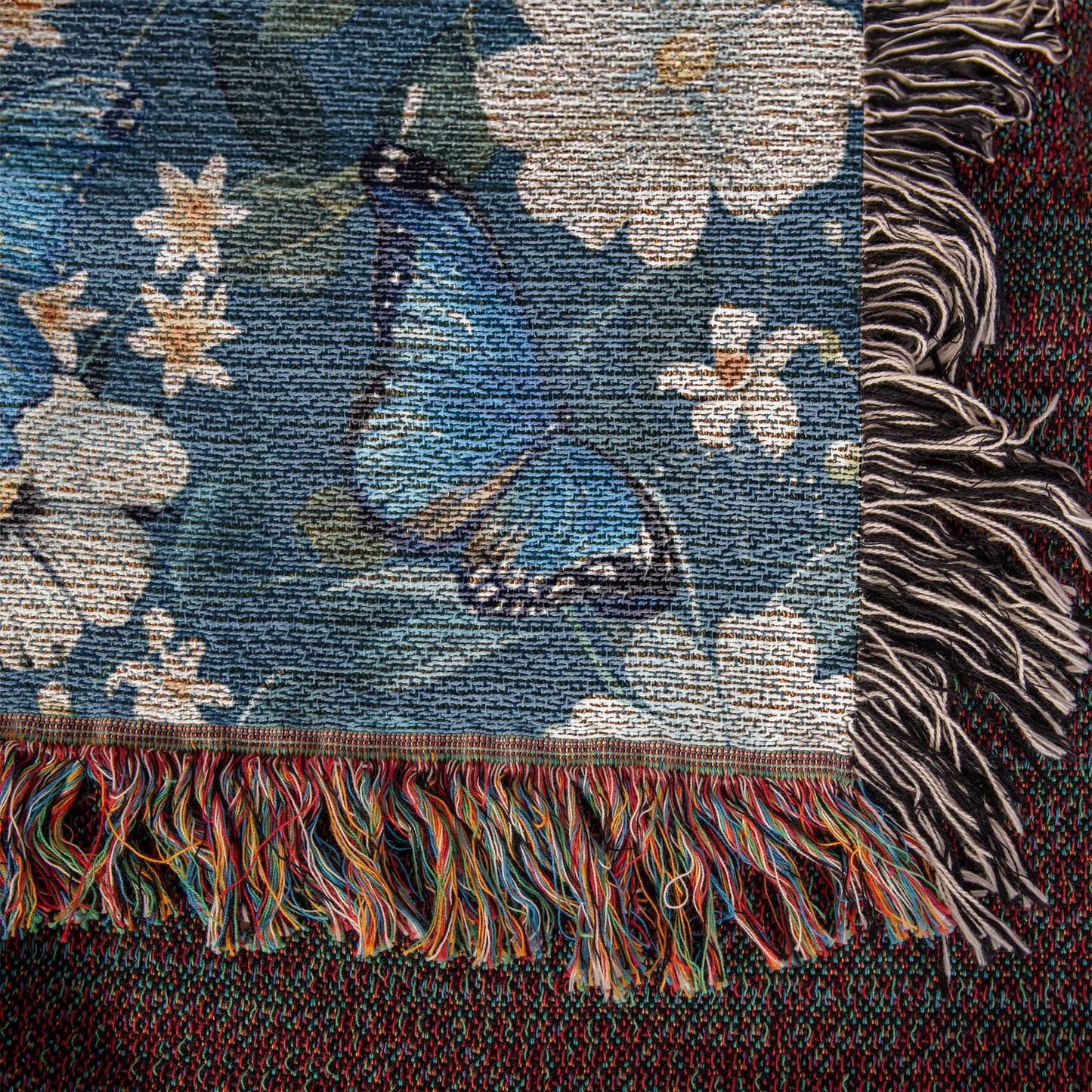 Butterflies And Flowers Pattern 011 - 50" x 60" Heirloom Woven Blanket
