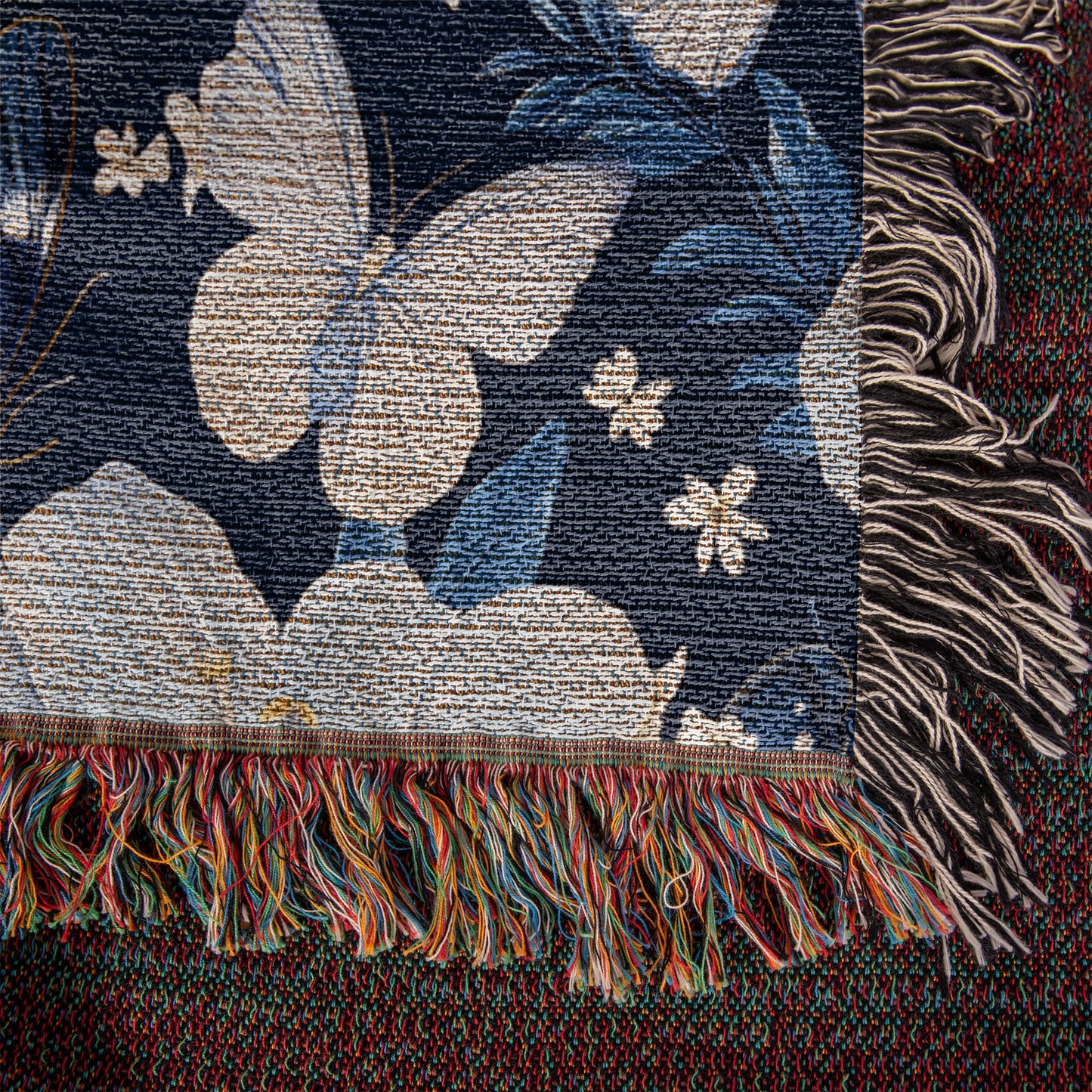 Butterflies And Flowers Pattern 008 - 50" x 60" Heirloom Woven Blanket