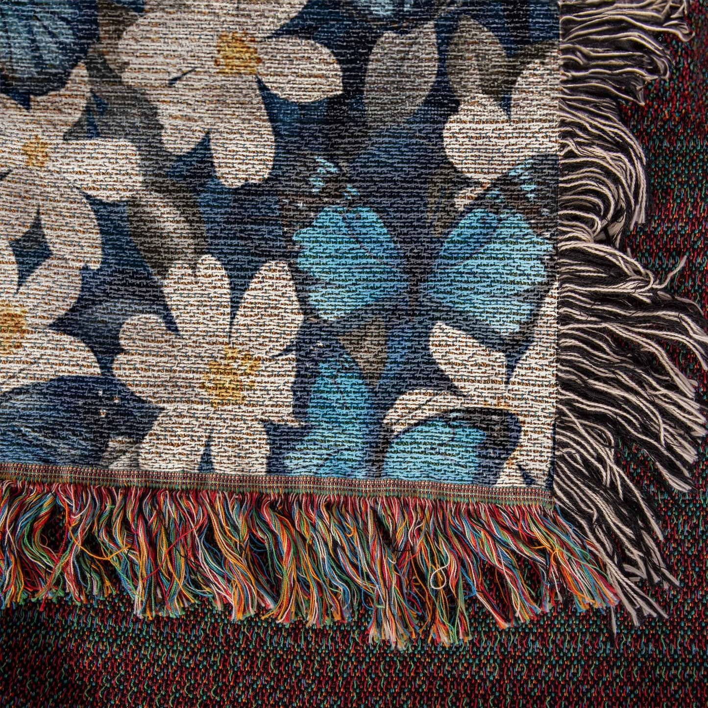 Butterflies And Flowers Pattern 016 - 50" x 60" Heirloom Woven Blanket