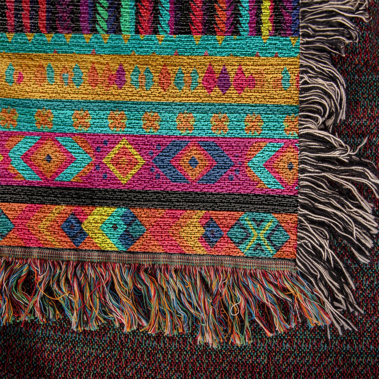 Mexican Textile Pattern 007 - 50" x 60" Heirloom Woven Blanket