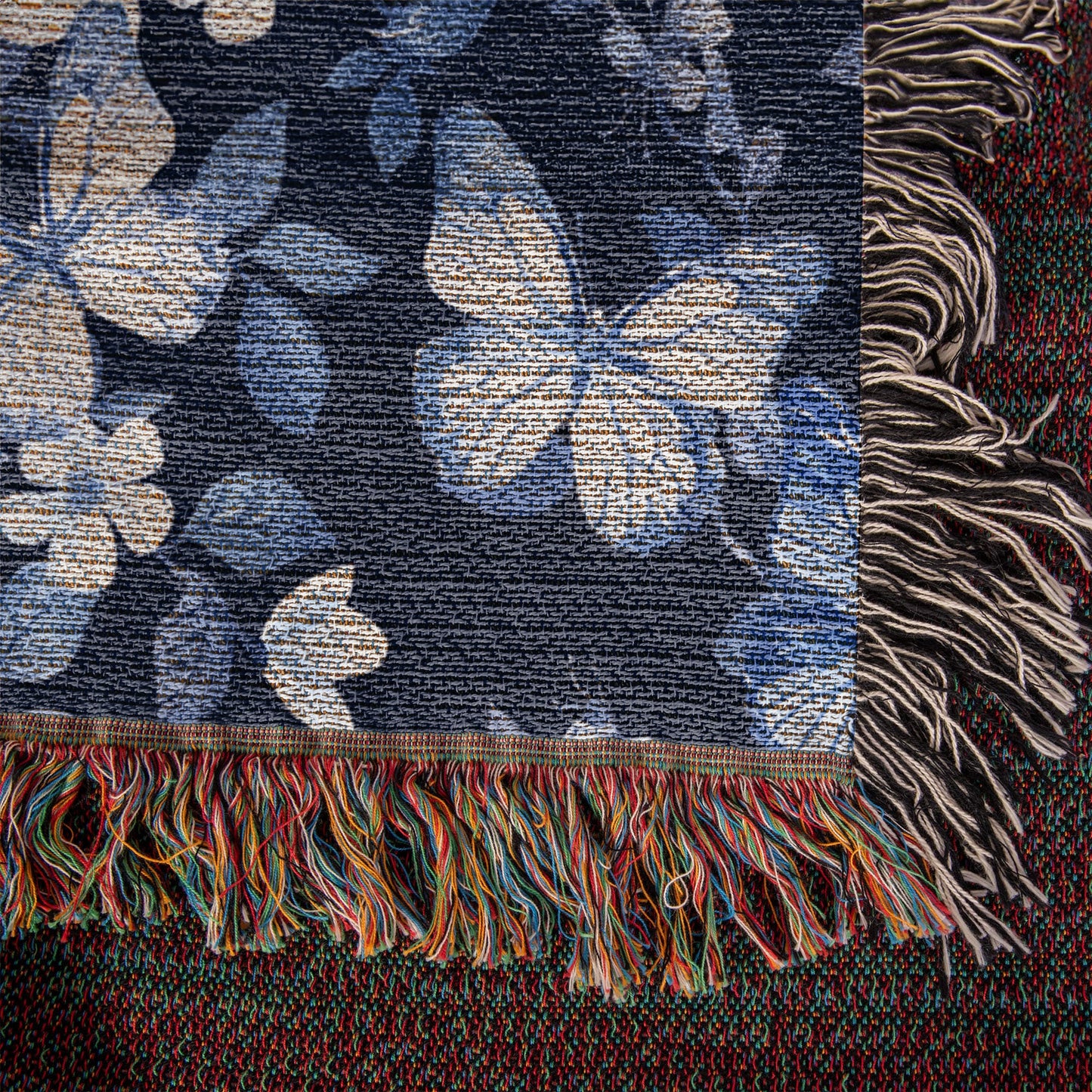 Butterflies And Flowers Pattern 012 - 50" x 60" Heirloom Woven Blanket