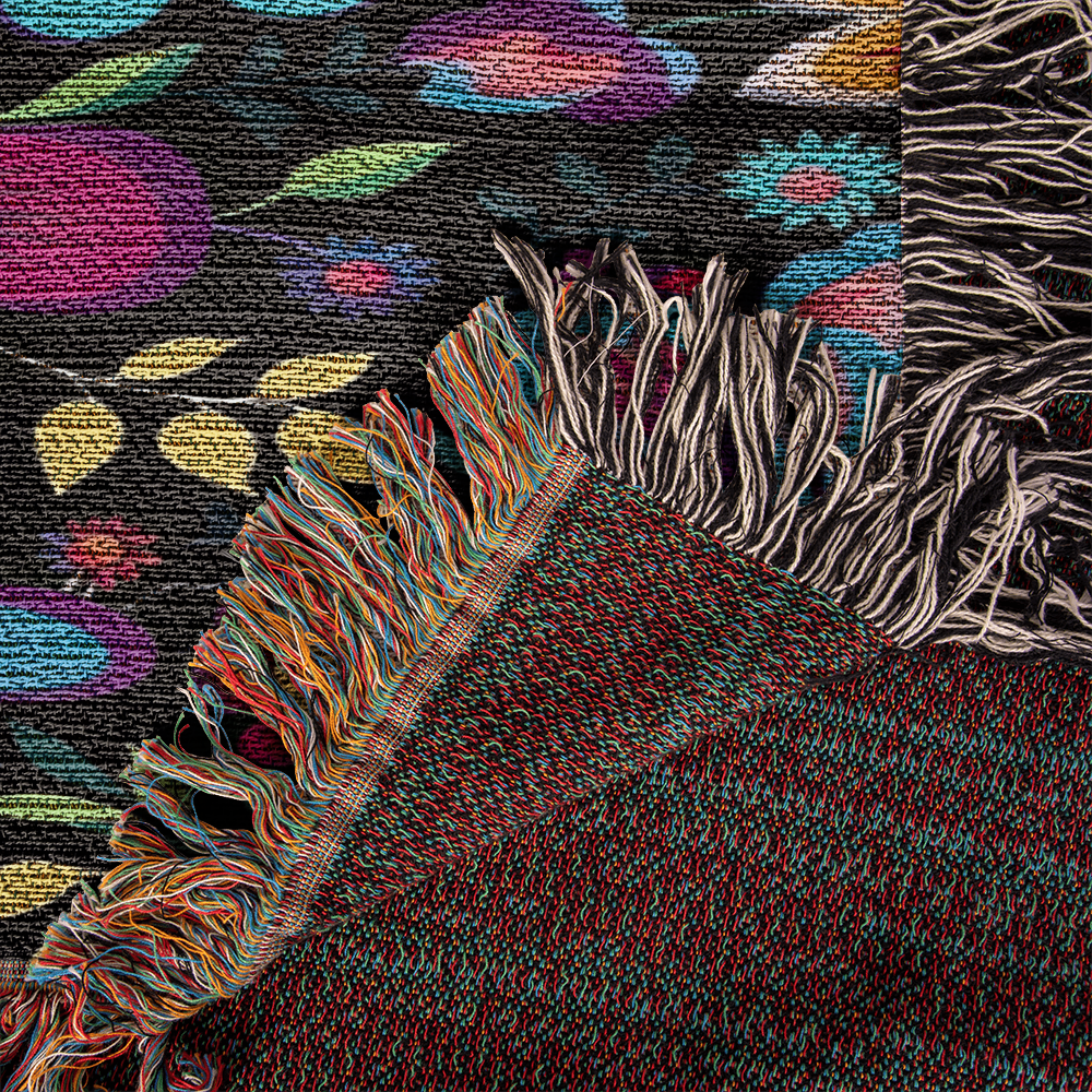 Mexican Floral Fiesta Pattern 034 - 50" x 60" Heirloom Woven Blanket