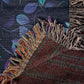 Blue And Purple Floral Pattern 002 - 50" x 60" Heirloom Woven Blanket
