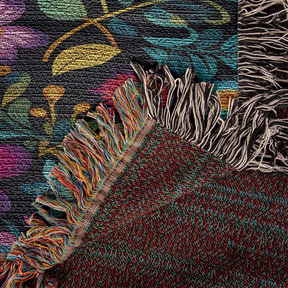 Mexican Floral Fiesta Pattern 055 - 50" x 60" Heirloom Woven Blanket
