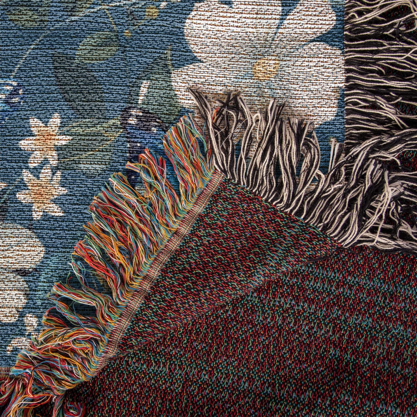 Butterflies And Flowers Pattern 011 - 50" x 60" Heirloom Woven Blanket
