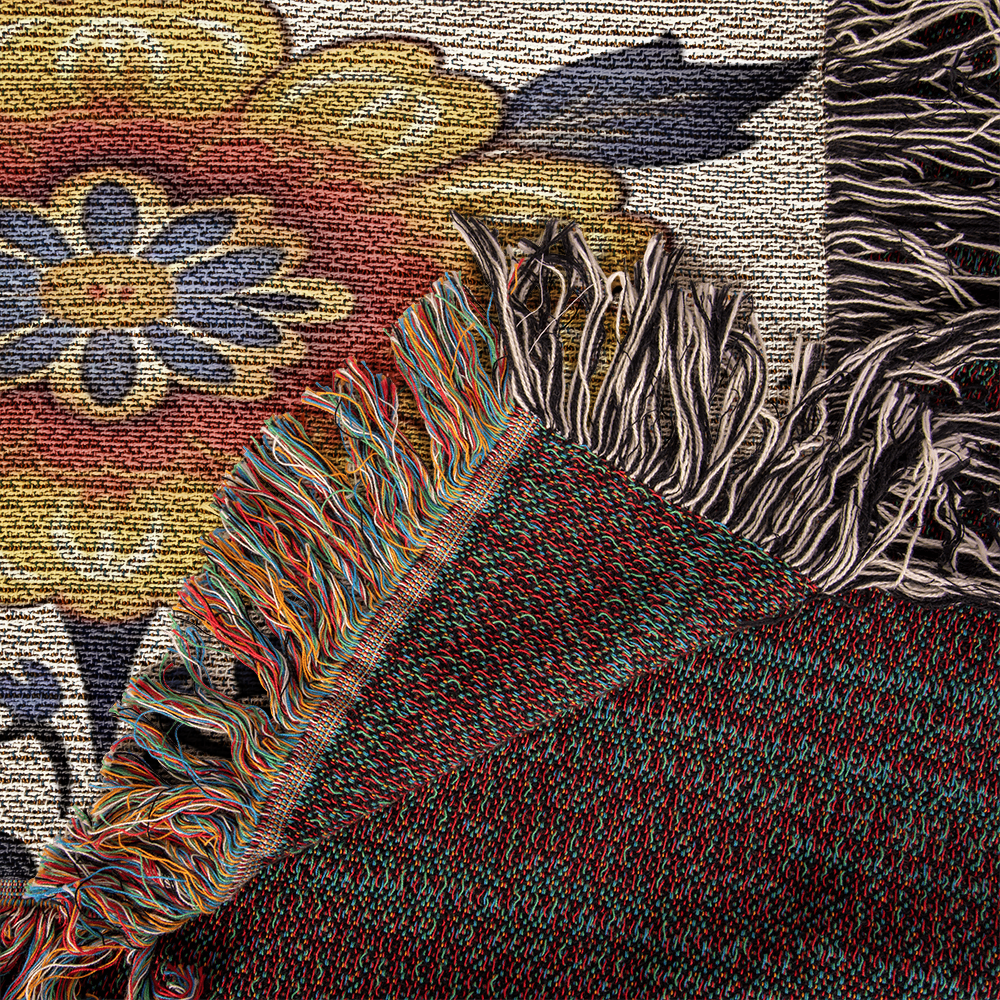 Mexican Floral Fiesta Pattern 044 - 50" x 60" Heirloom Woven Blanket