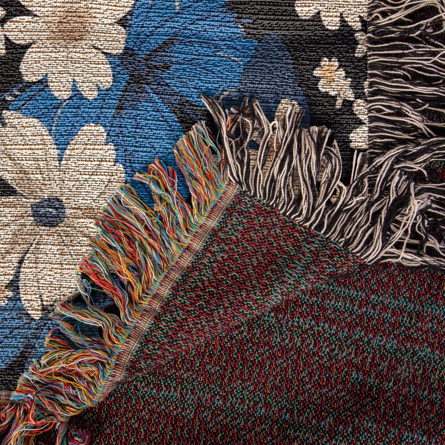 Butterflies And Flowers Pattern 025 - 50" x 60" Heirloom Woven Blanket