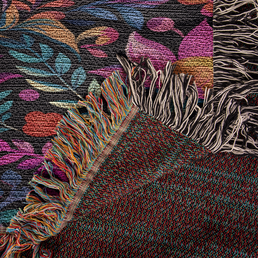 Mexican Floral Fiesta Pattern 059 - 50" x 60" Heirloom Woven Blanket