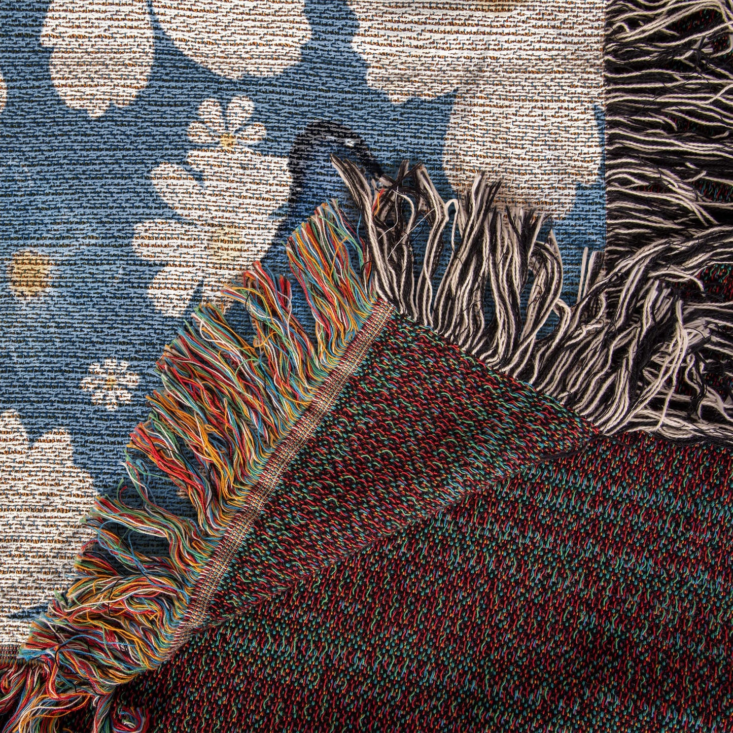 Butterflies And Flowers Pattern 020 - 50" x 60" Heirloom Woven Blanket