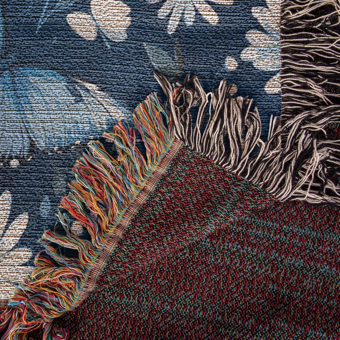 Butterflies And Flowers Pattern 015 - 50" x 60" Heirloom Woven Blanket