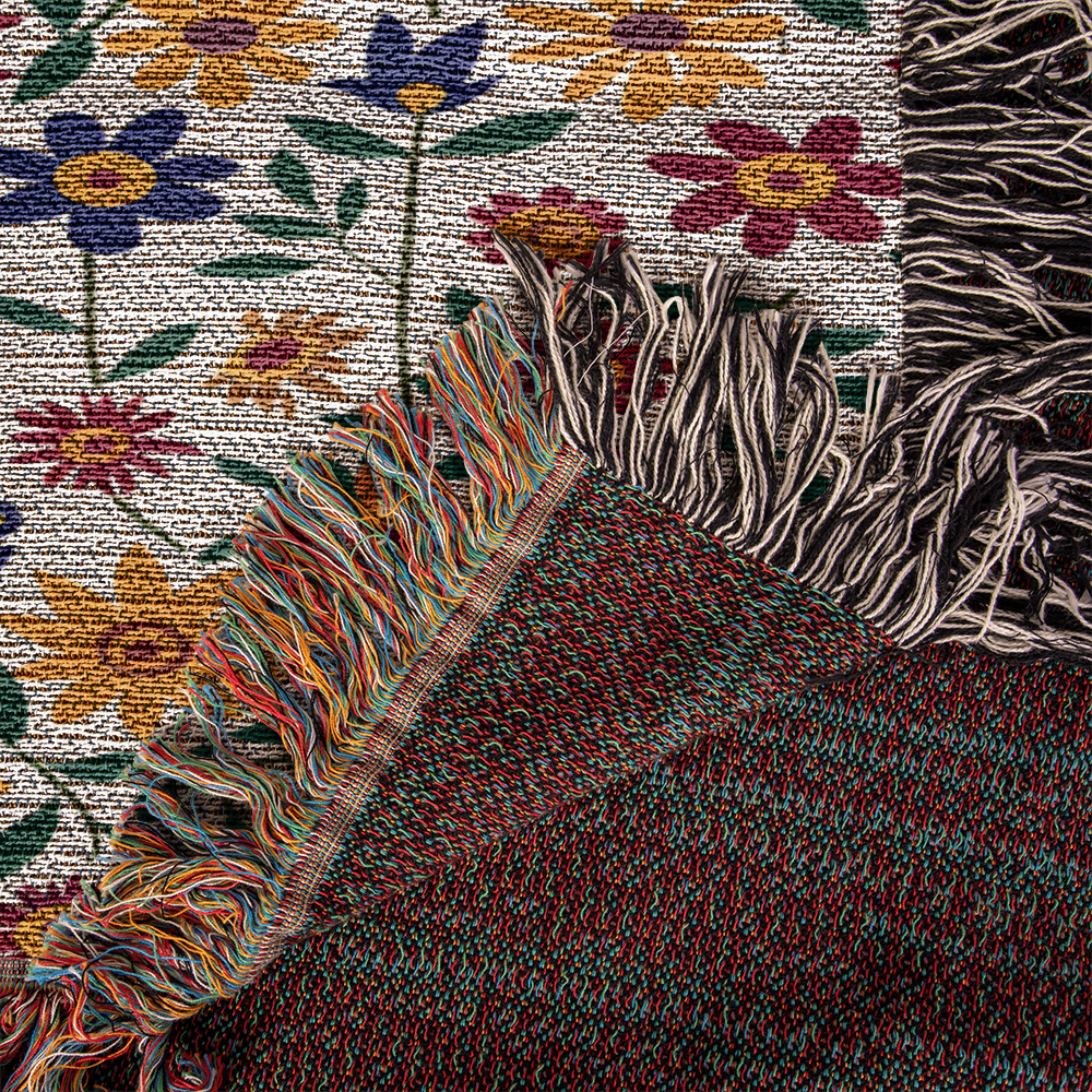 Mexican Floral Fiesta Pattern 017 - 50" x 60" Heirloom Woven Blanket