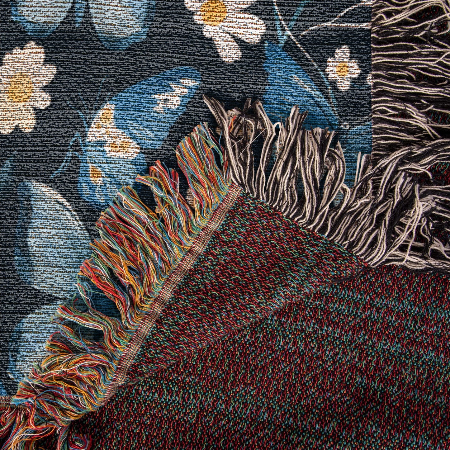 Butterflies And Flowers Pattern 027 - 50" x 60" Heirloom Woven Blanket