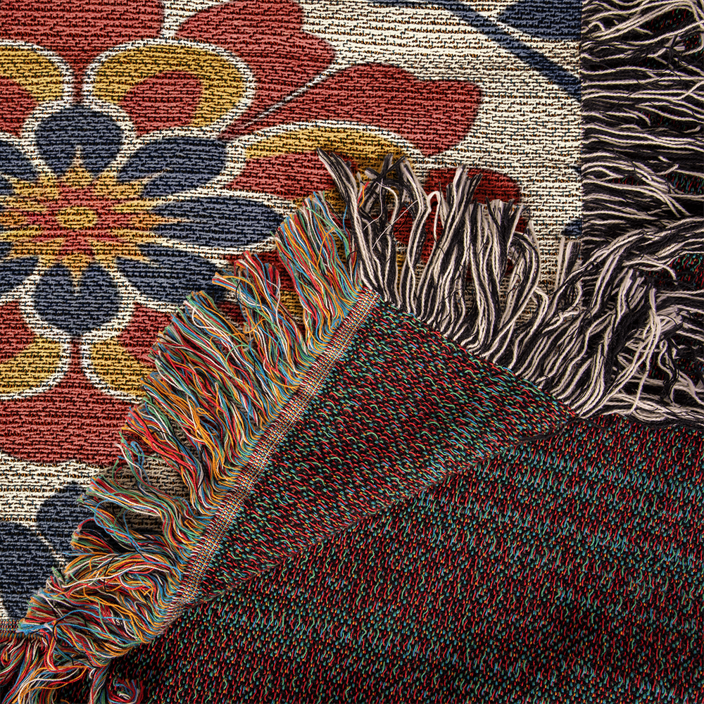 Mexican Floral Fiesta Pattern 047 - 50" x 60" Heirloom Woven Blanket