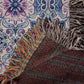 Blue And Purple Floral Pattern 020 - 50" x 60" Heirloom Woven Blanket