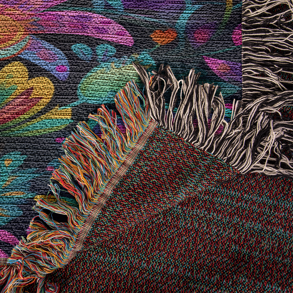 Mexican Floral Fiesta Pattern 056 - 50" x 60" Heirloom Woven Blanket