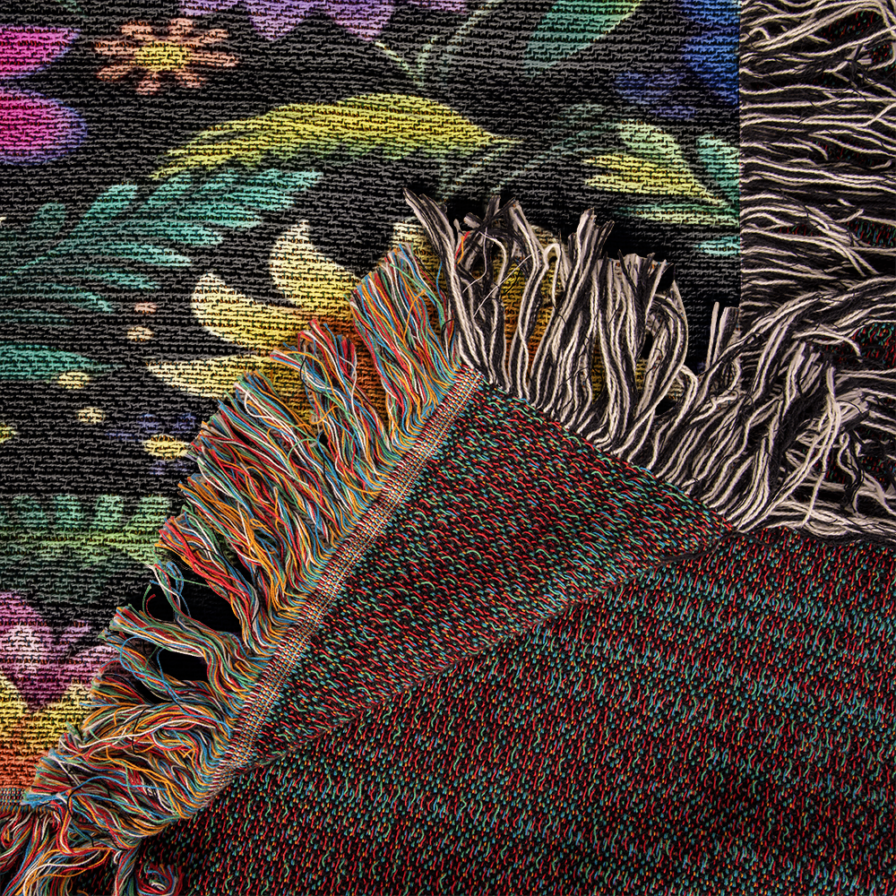 Mexican Floral Fiesta Pattern 029 - 50" x 60" Heirloom Woven Blanket