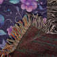 Blue And Purple Floral Pattern 026 - 50" x 60" Heirloom Woven Blanket