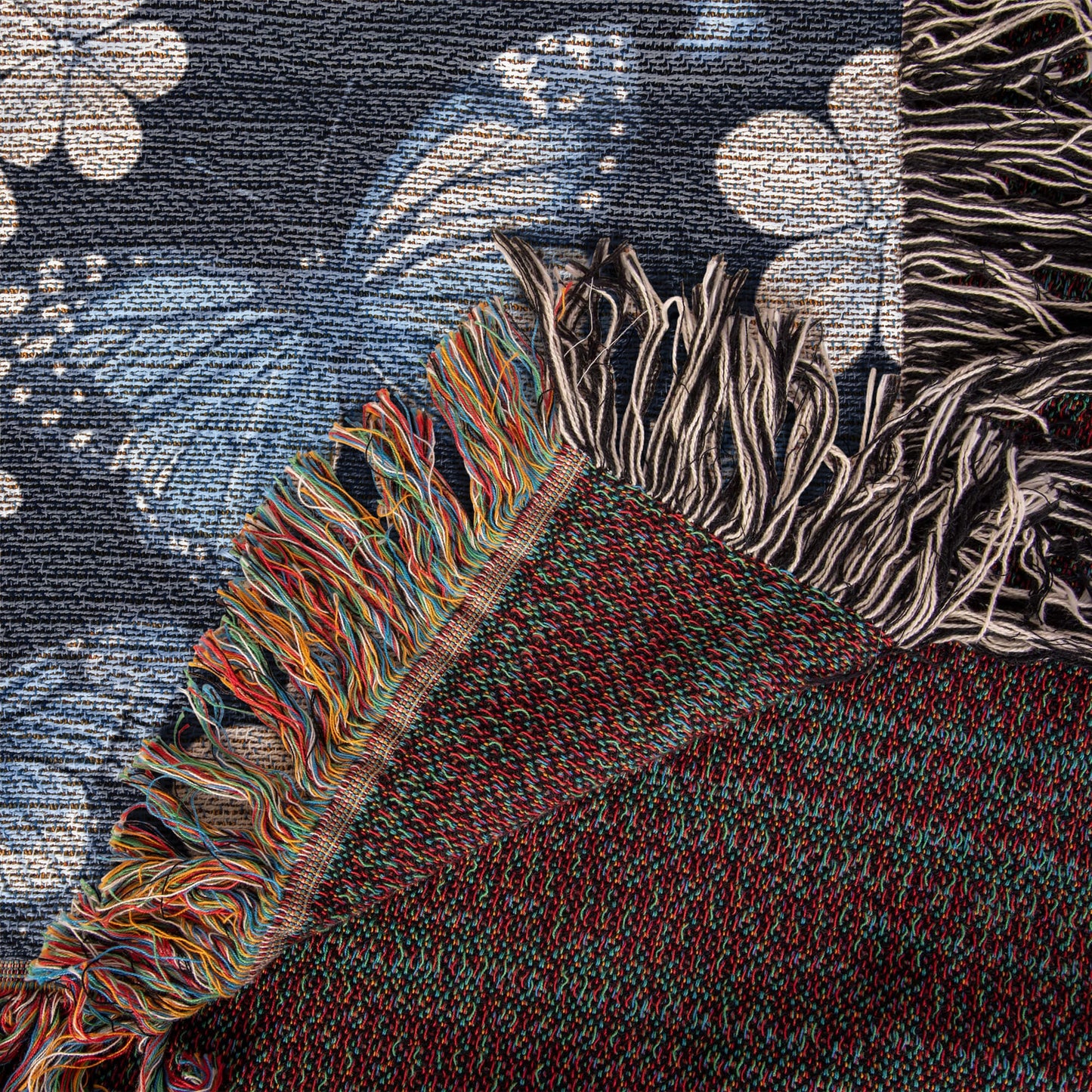 Butterflies And Flowers Pattern 005 - 50" x 60" Heirloom Woven Blanket