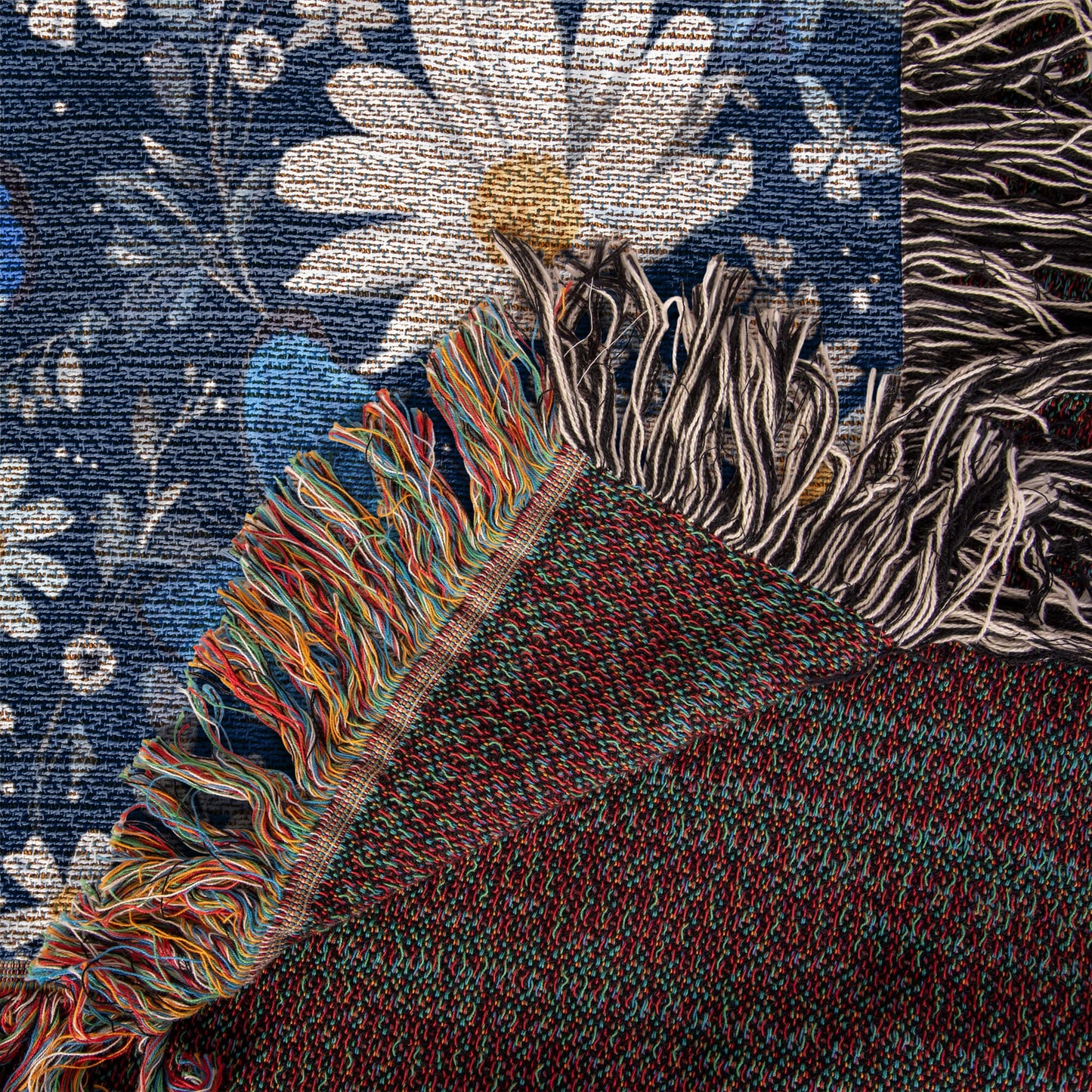 Butterflies And Flowers Pattern 018 - 50" x 60" Heirloom Woven Blanket
