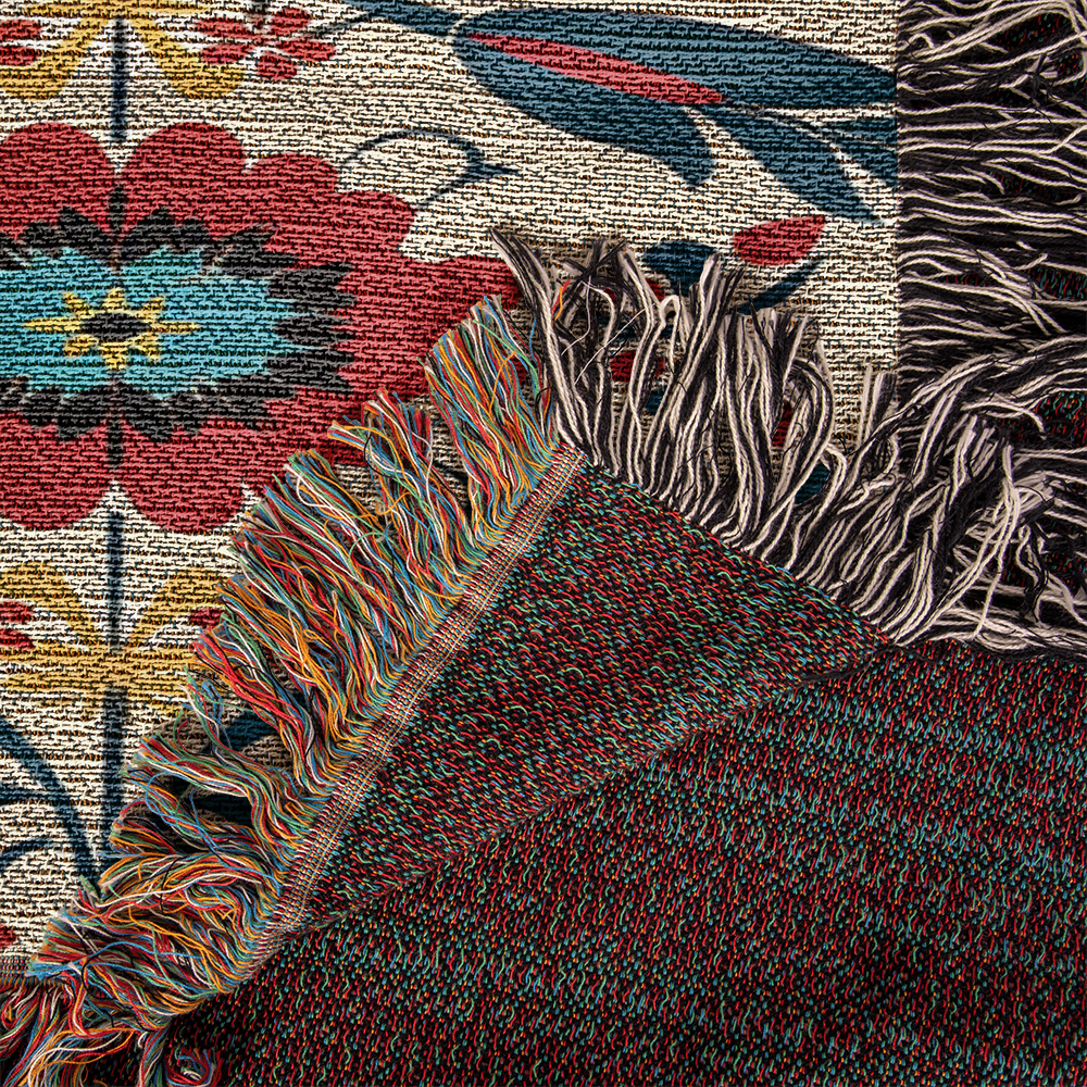 Mexican Floral Fiesta Pattern 041 - 50" x 60" Heirloom Woven Blanket