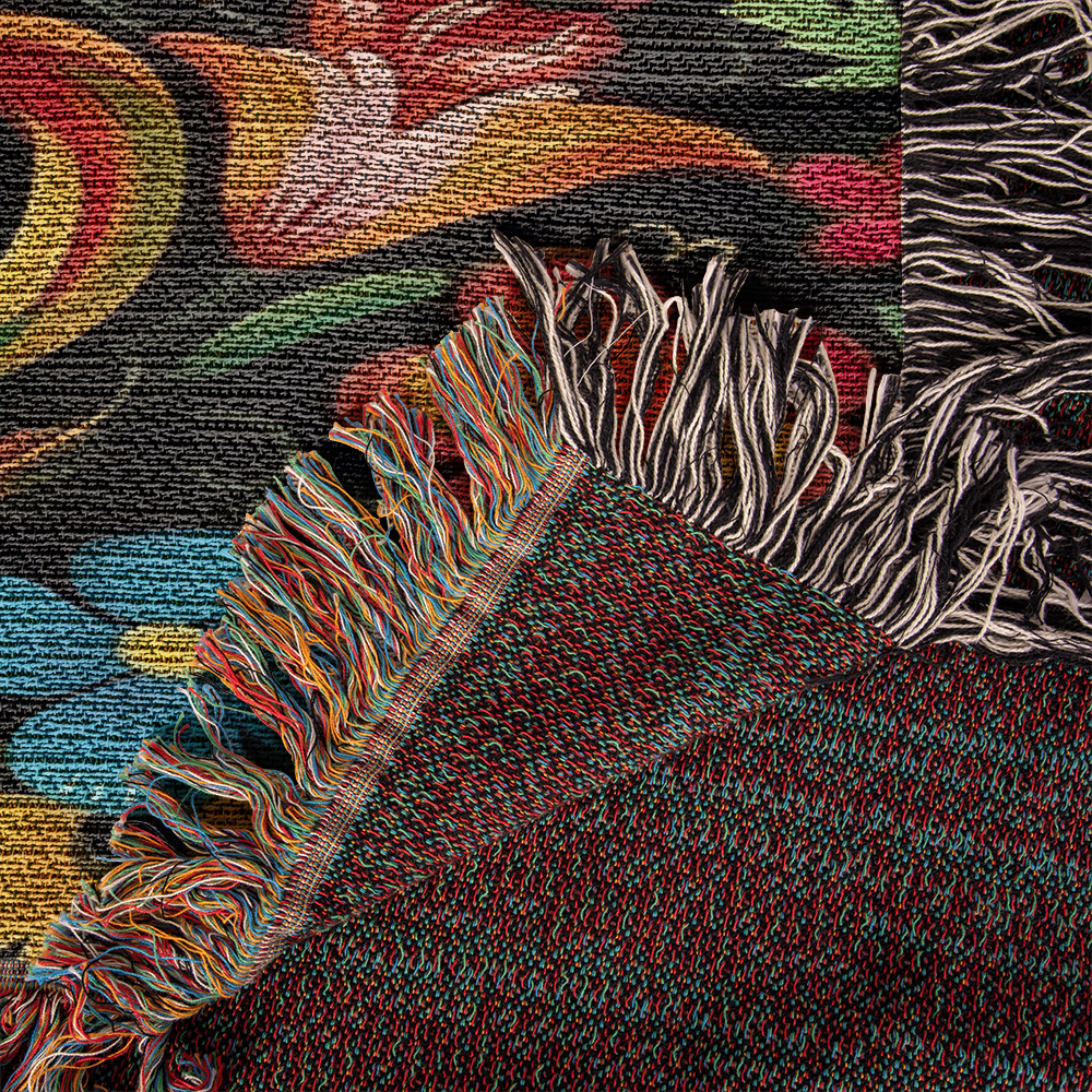 Mexican Floral Fiesta Pattern 033 - 50" x 60" Heirloom Woven Blanket