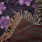 Blue And Purple Floral Pattern 009 - 50" x 60" Heirloom Woven Blanket