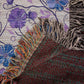 Blue And Purple Floral Pattern 024 - 50" x 60" Heirloom Woven Blanket