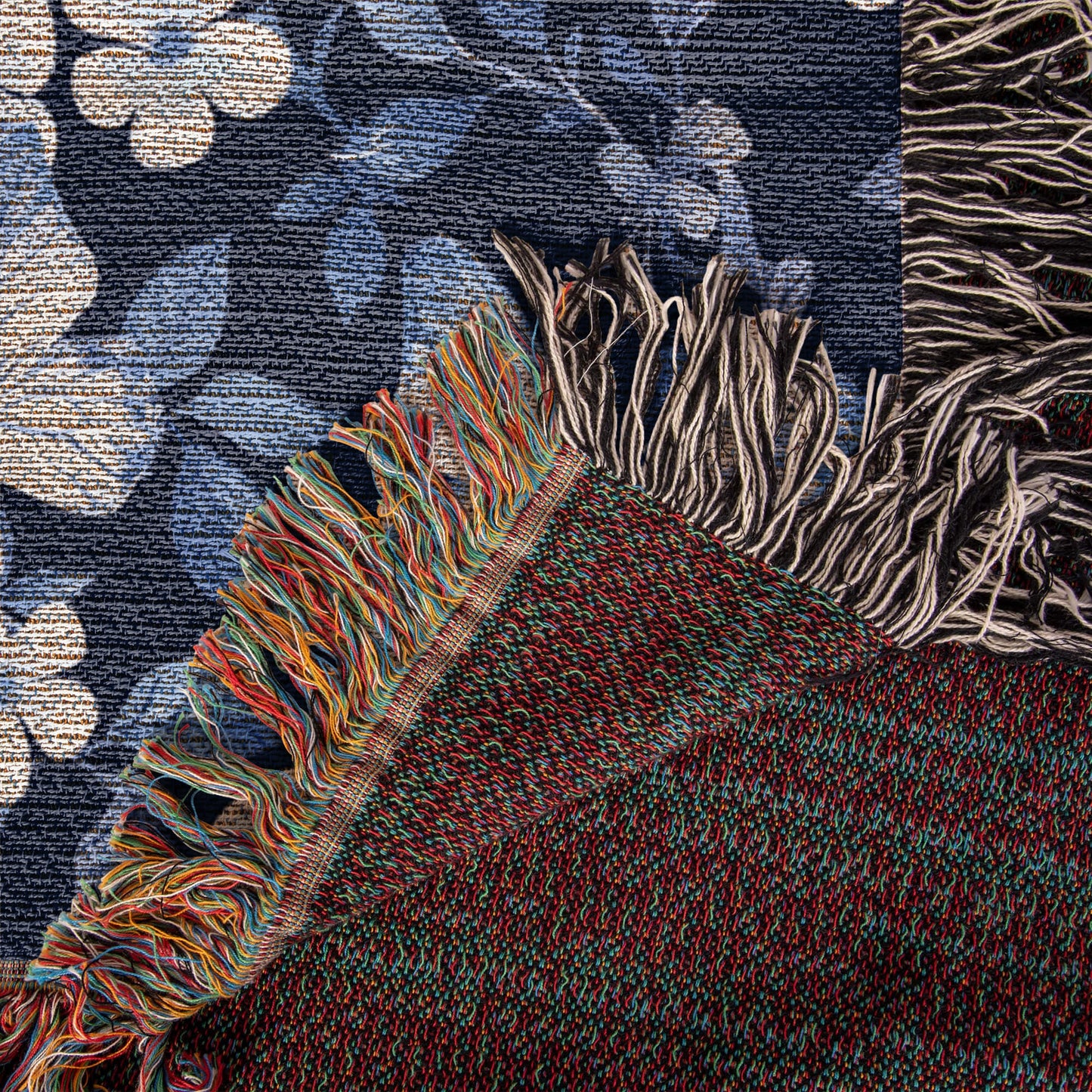 Butterflies And Flowers Pattern 012 - 50" x 60" Heirloom Woven Blanket