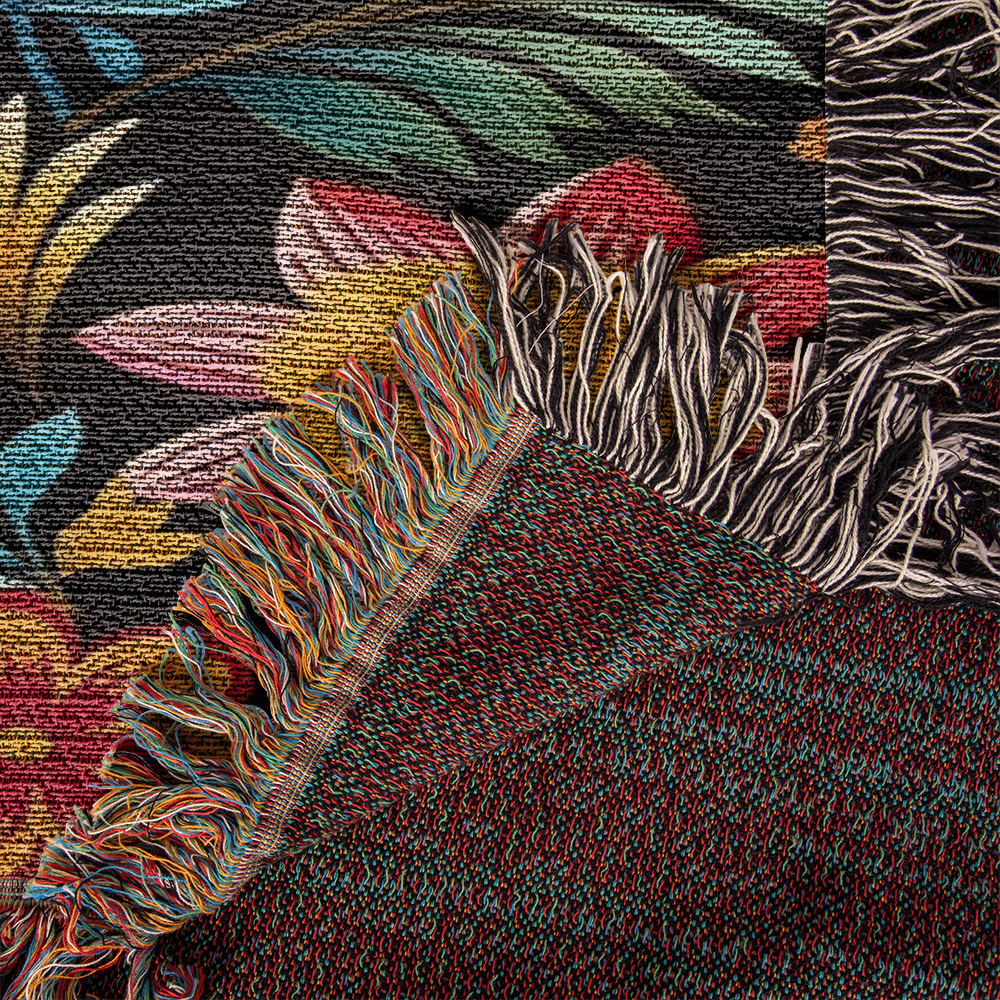 Mexican Floral Fiesta Pattern 036 - 50" x 60" Heirloom Woven Blanket
