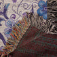 Blue And Purple Floral Pattern 027 - 50" x 60" Heirloom Woven Blanket