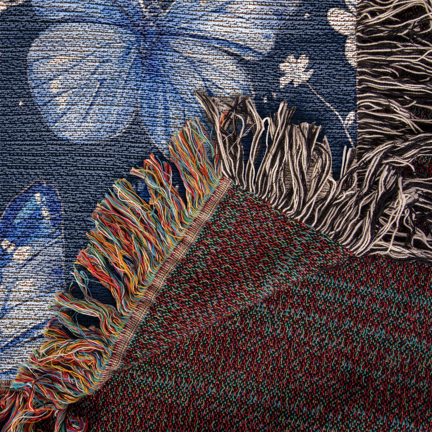 Butterflies And Flowers Pattern 014 - 50" x 60" Heirloom Woven Blanket