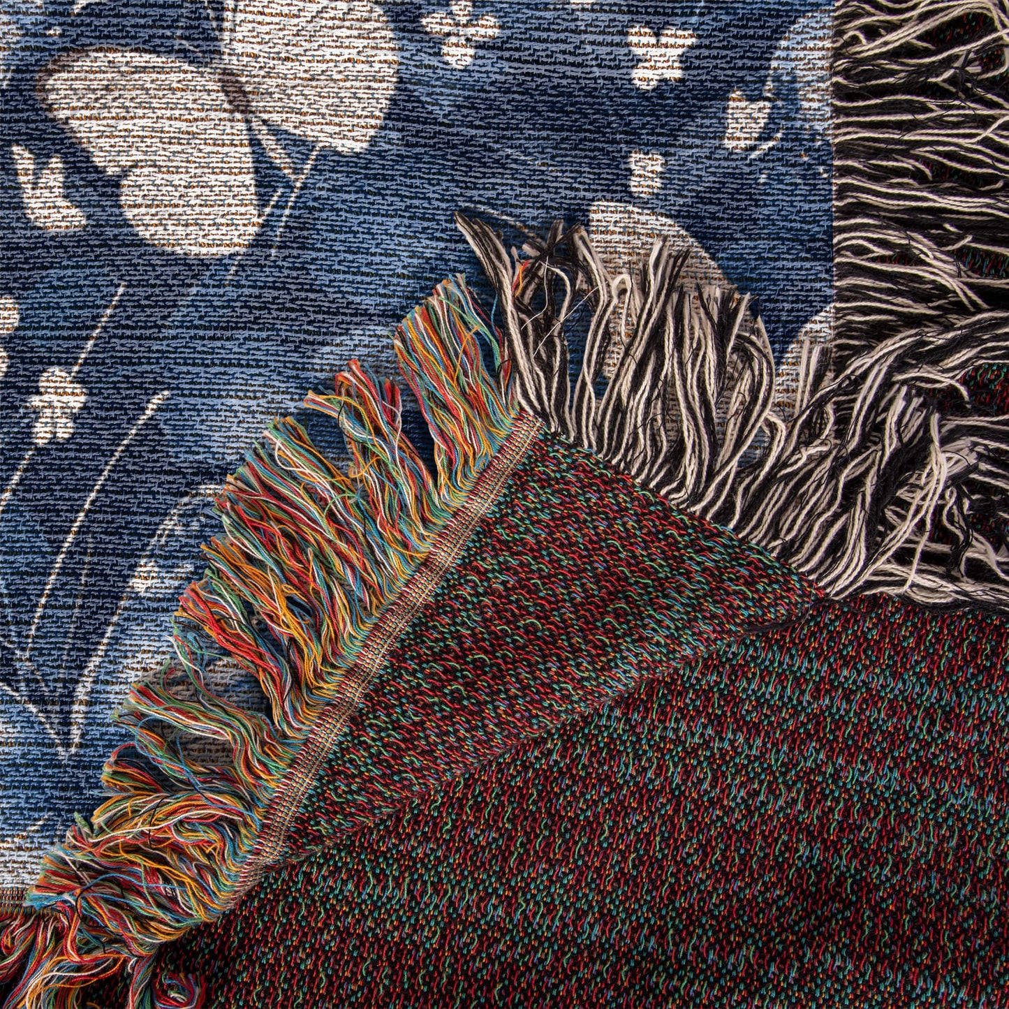 Butterflies And Flowers Pattern 004 - 50" x 60" Heirloom Woven Blanket