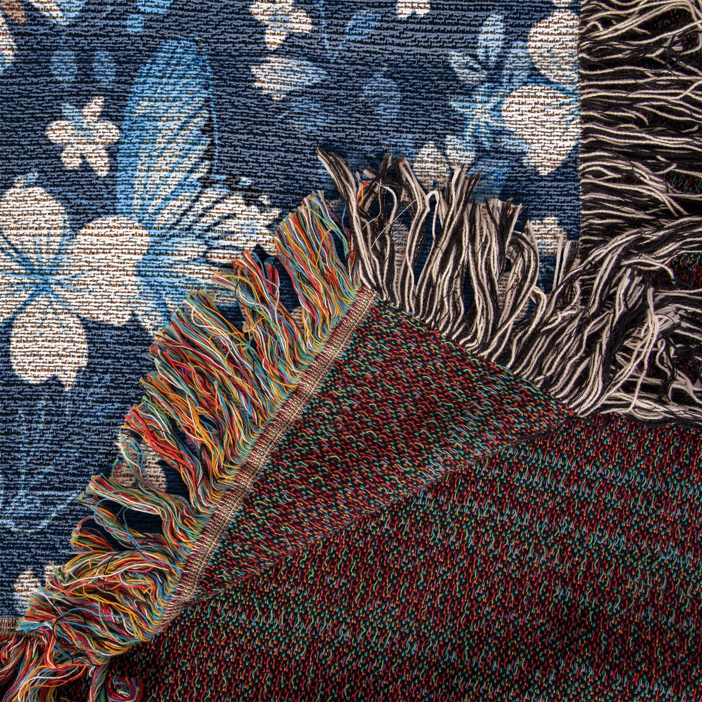 Butterflies And Flowers Pattern 028 - 50" x 60" Heirloom Woven Blanket