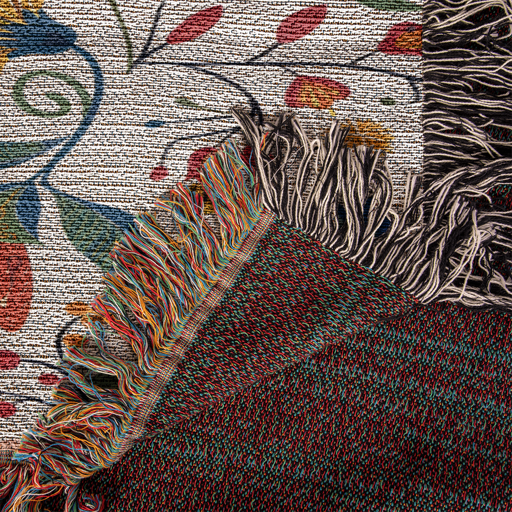 Mexican Floral Fiesta Pattern 019 - 50" x 60" Heirloom Woven Blanket