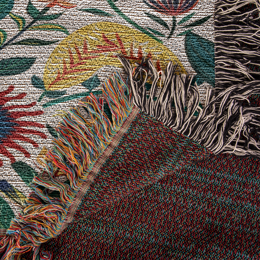 Mexican Floral Fiesta Pattern 023 - 50" x 60" Heirloom Woven Blanket