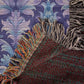 Blue And Purple Floral Pattern 018 - 50" x 60" Heirloom Woven Blanket