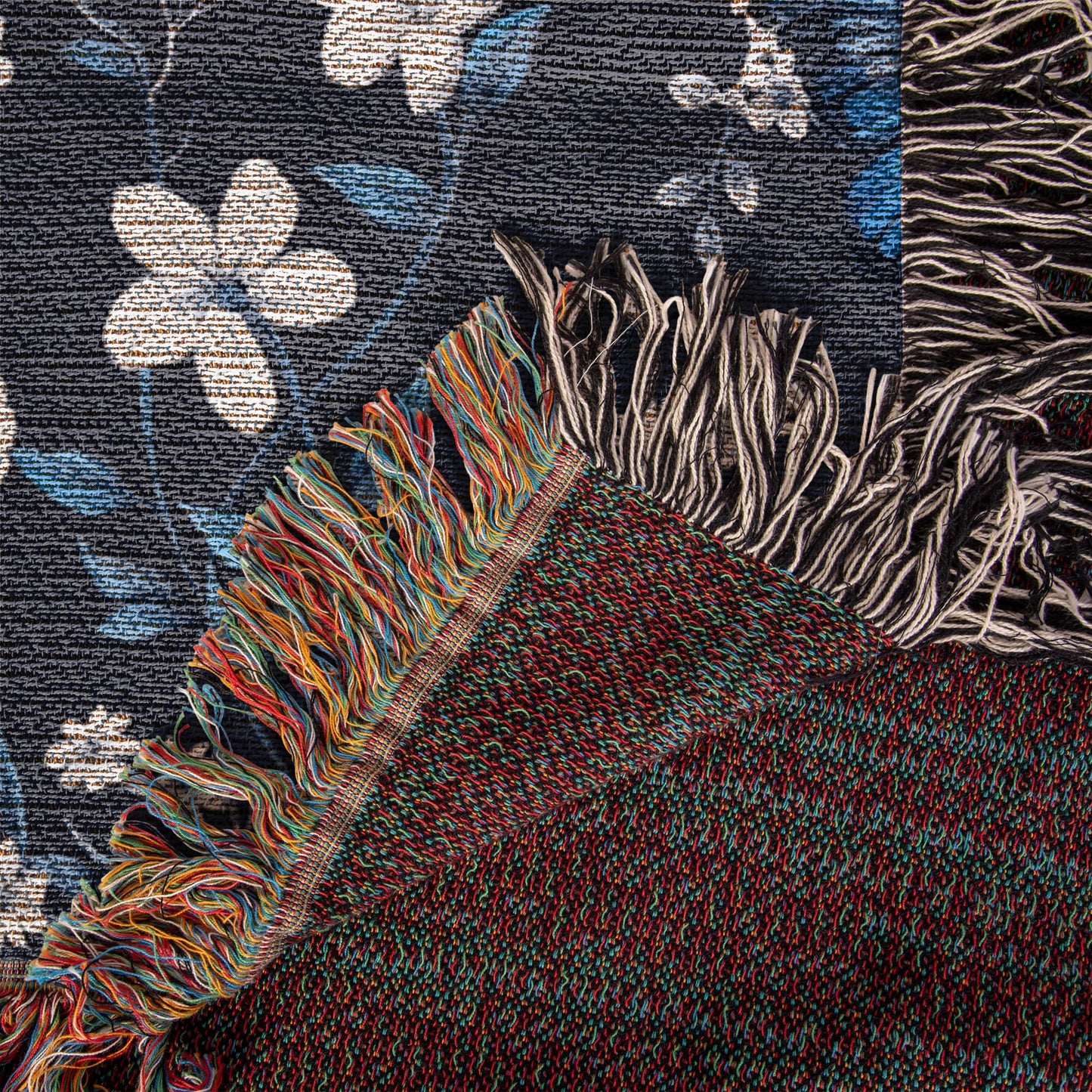 Butterflies And Flowers Pattern 009 - 50" x 60" Heirloom Woven Blanket