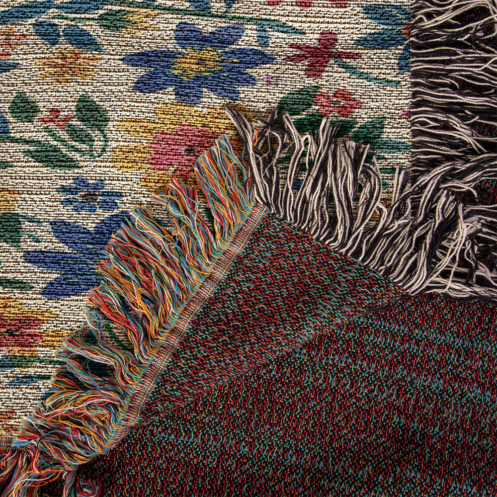 Mexican Floral Fiesta Pattern 006 - 50" x 60" Heirloom Woven Blanket