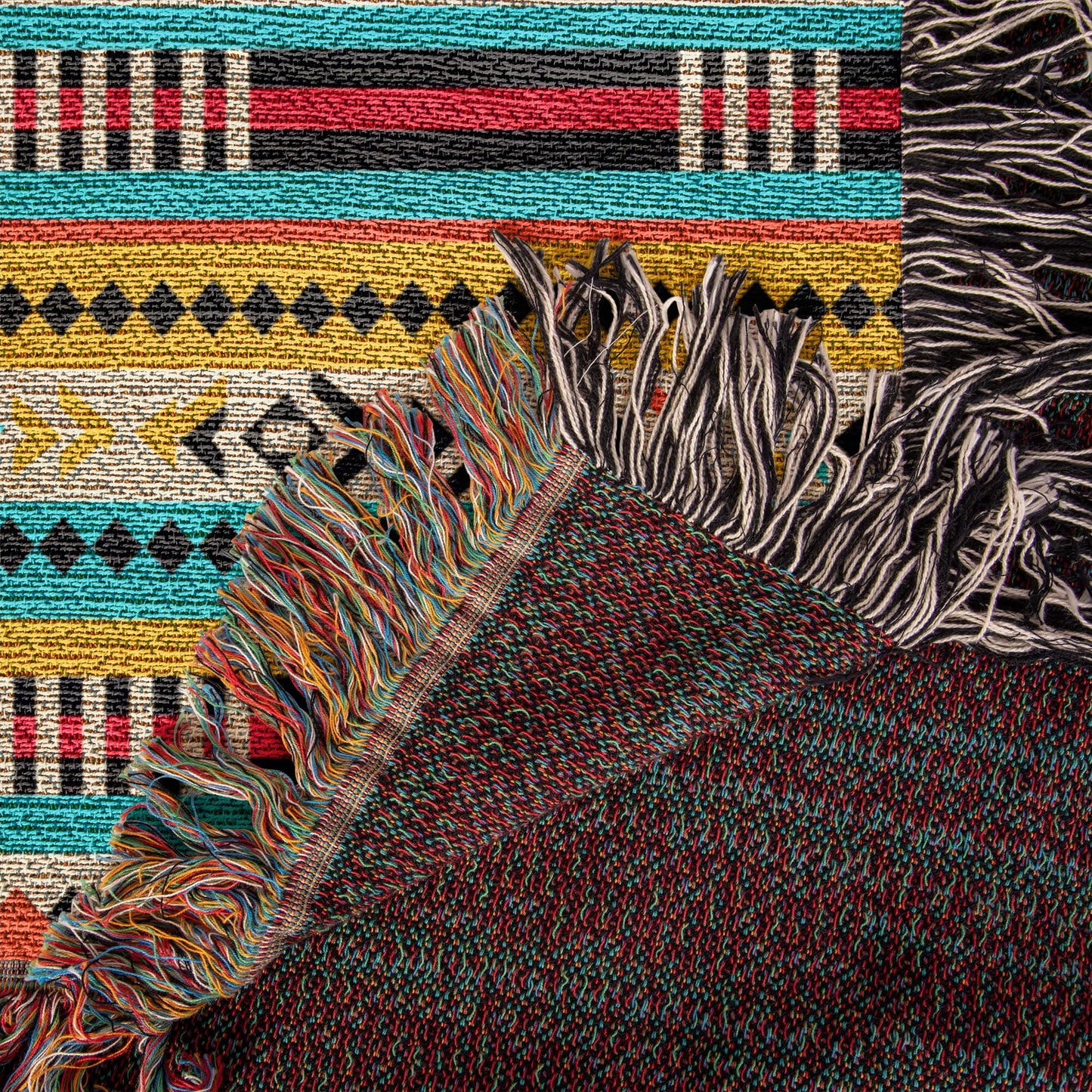 Mexican Textile Pattern 010 - 50" x 60" Heirloom Woven Blanket