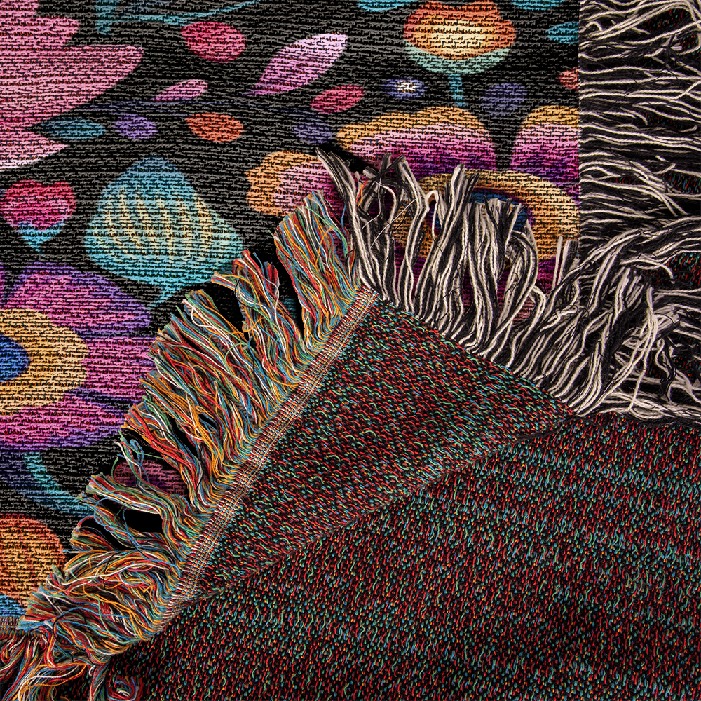 Mexican Floral Fiesta Pattern 057 - 50" x 60" Heirloom Woven Blanket