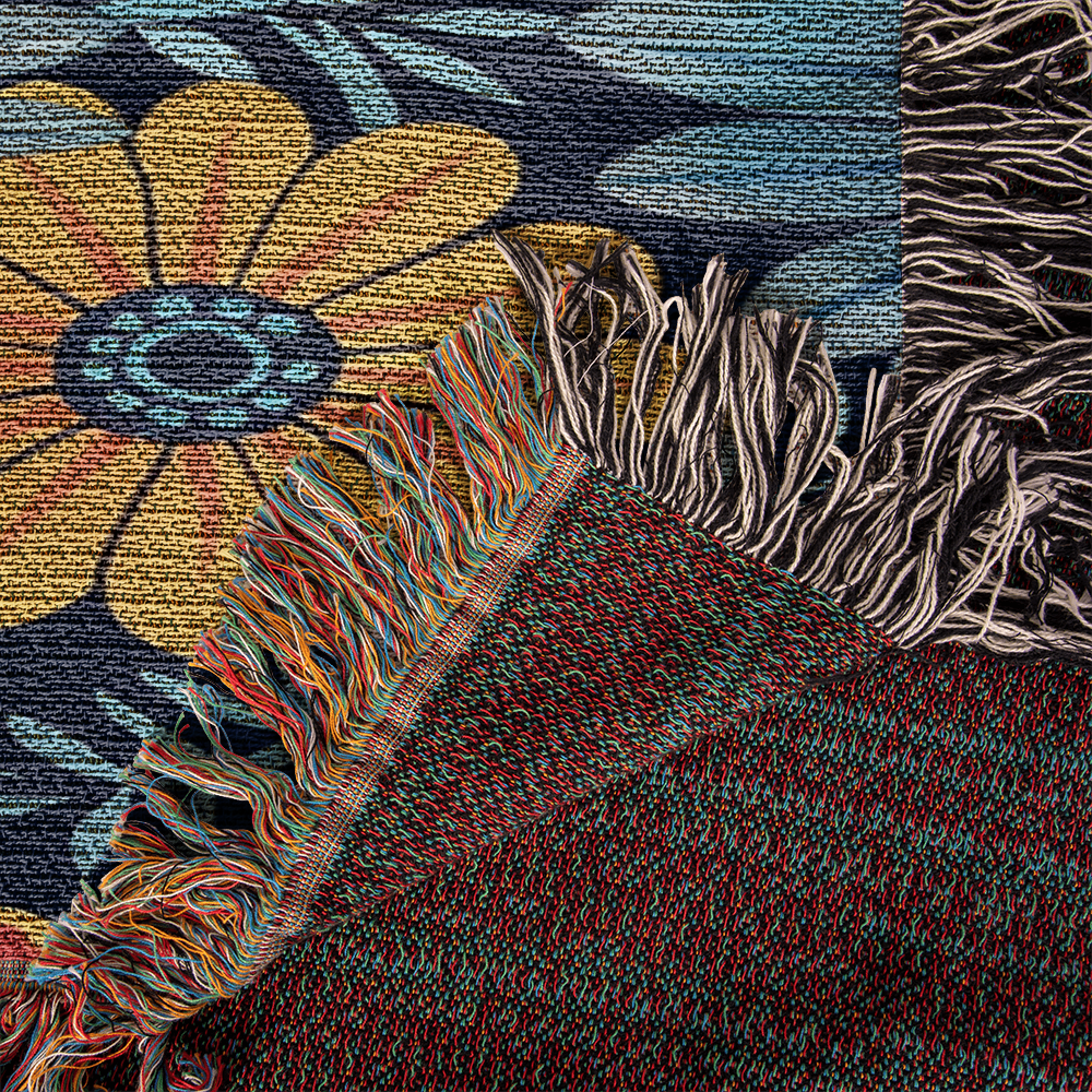 Mexican Floral Fiesta Pattern 045 - 50" x 60" Heirloom Woven Blanket