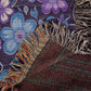 Blue And Purple Floral Pattern 003 - 50" x 60" Heirloom Woven Blanket