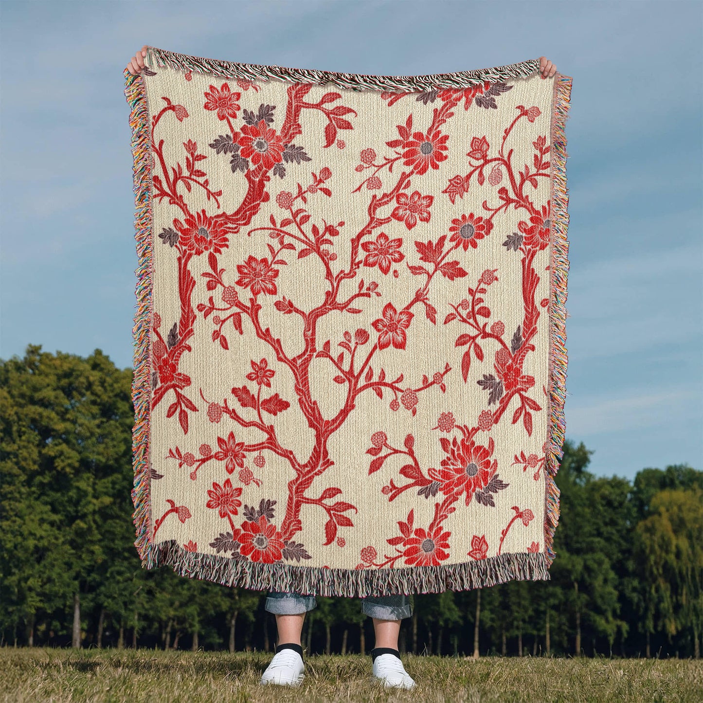 Chinoiserie Pattern 019 - 50" x 60" Heirloom Woven Blanket