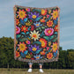 Mexican Floral Fiesta Pattern 036 - 50" x 60" Heirloom Woven Blanket