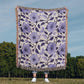 Blue And Purple Floral Pattern 028 - 50" x 60" Heirloom Woven Blanket