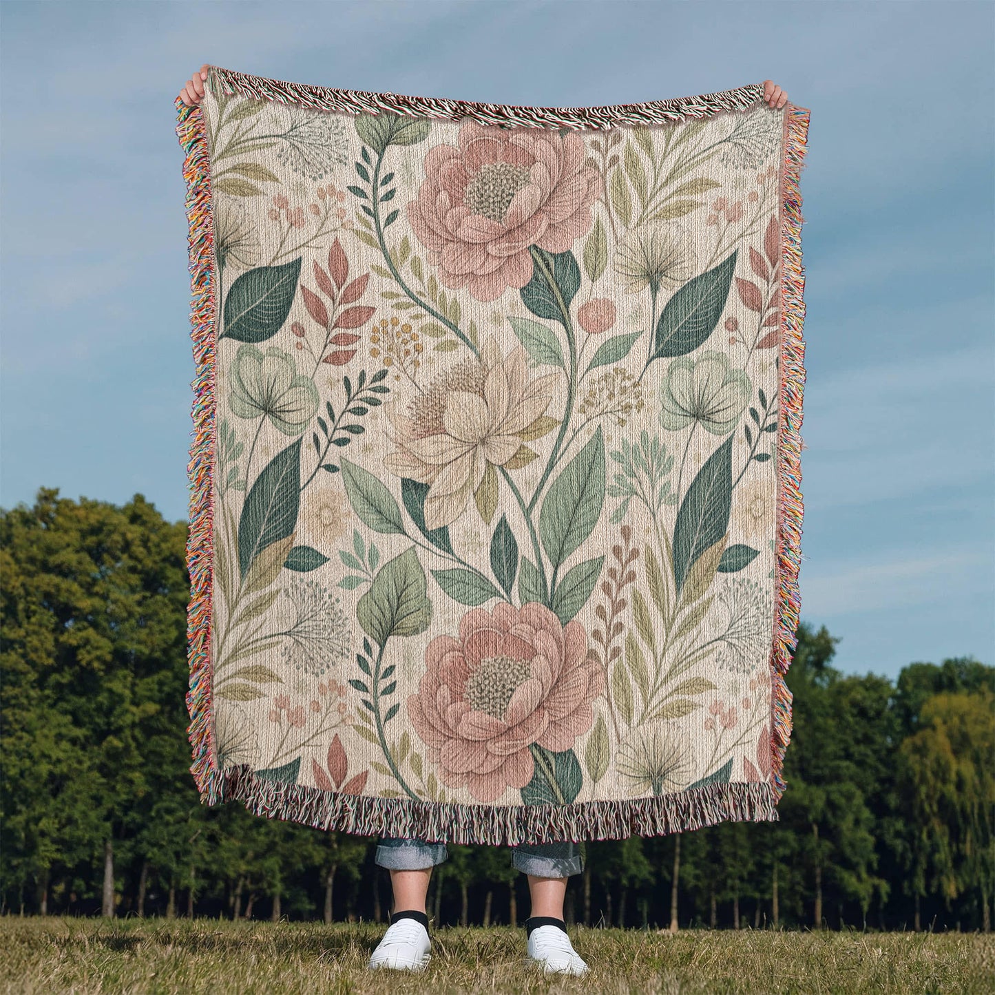 Oversized Floral Pattern 009 - 50" x 60" Heirloom Woven Blanket