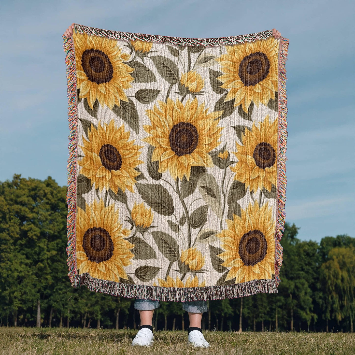 Spring Flowers Pattern 018 - 50" x 60" Heirloom Woven Blanket