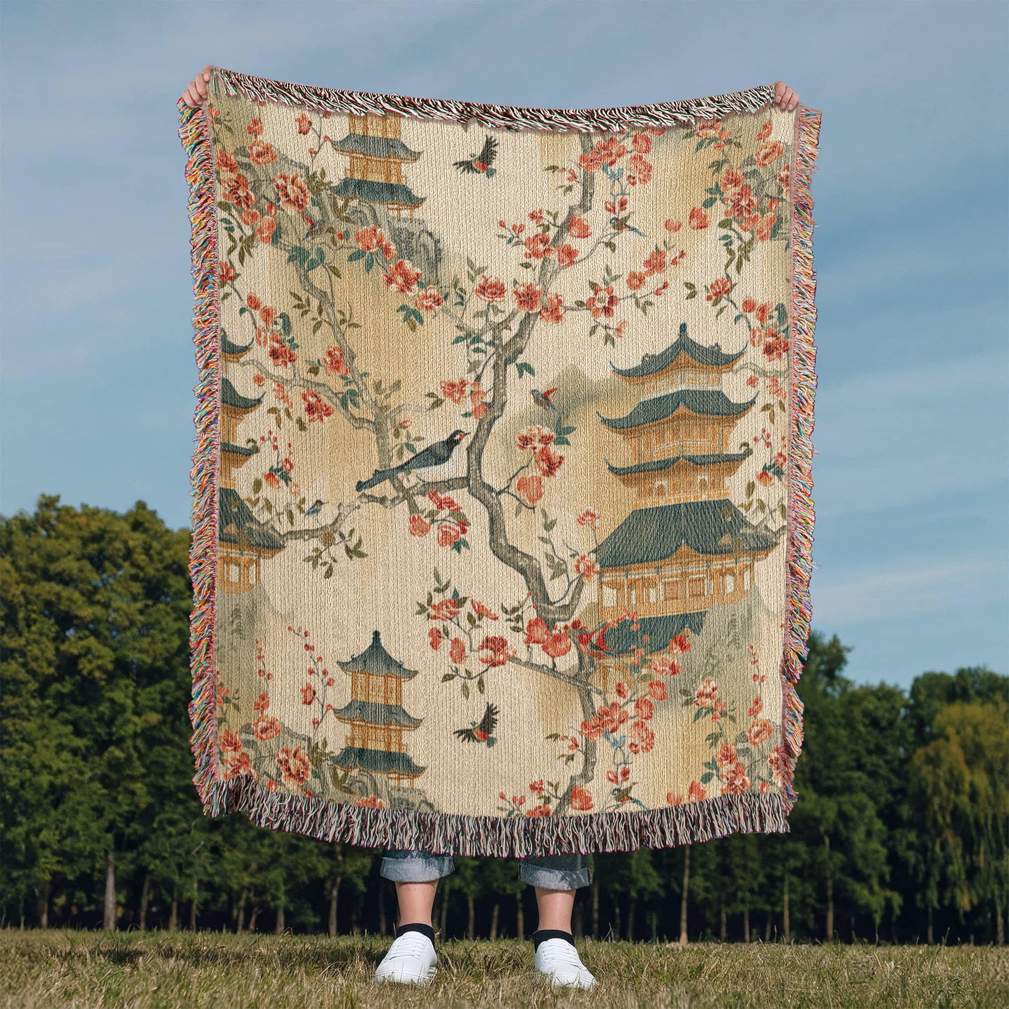 Chinoiserie Pattern 001 - 50" x 60" Heirloom Woven Blanket