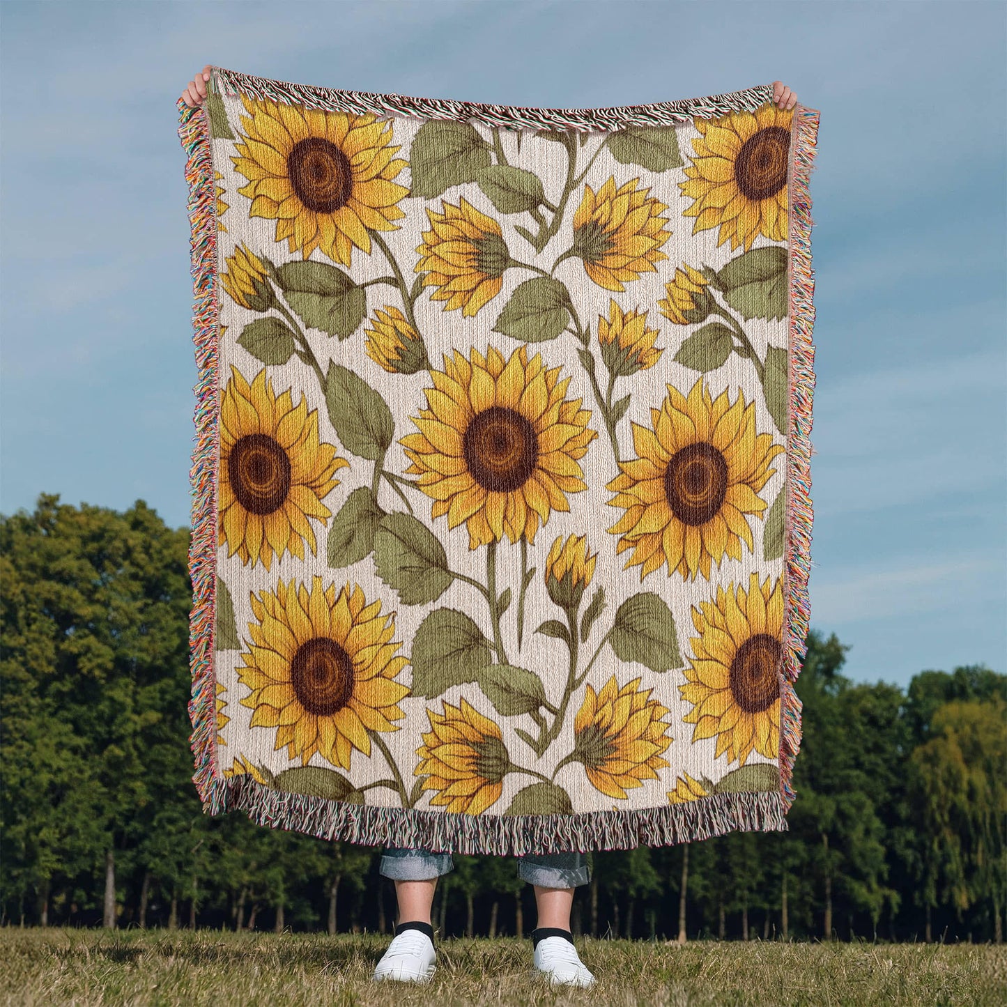 Spring Flowers Pattern 024 - 50" x 60" Heirloom Woven Blanket